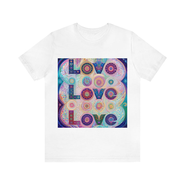 Psychedelic Mandala Love - Unisex Jersey Short Sleeve Tee - T-Shirt - g(0D·IO) - White - S -