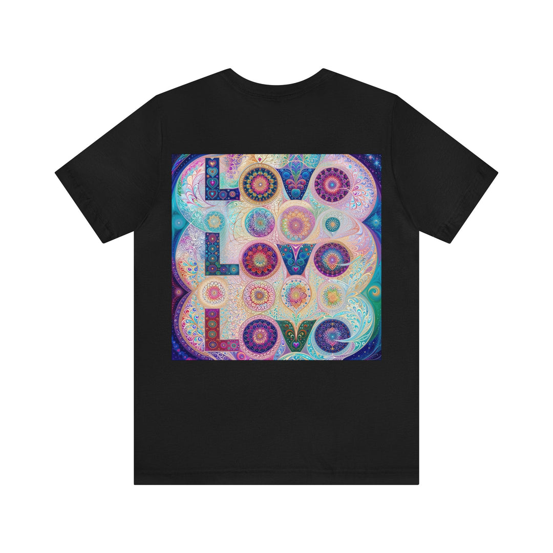 Psychedelic Mandala Love - Unisex Jersey Short Sleeve Tee - T-Shirt - g(0D·IO) - Black - S -