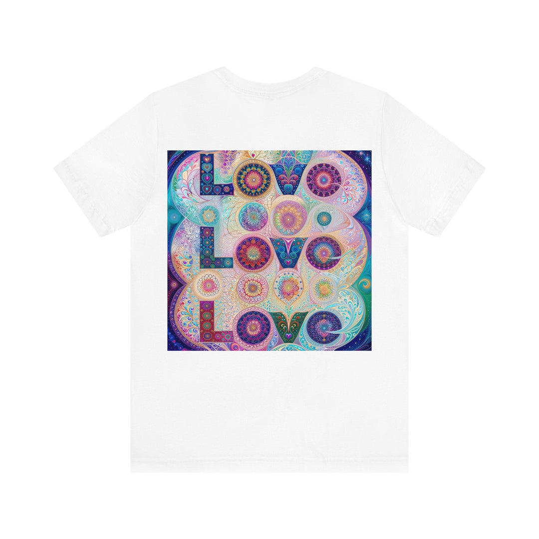 Psychedelic Mandala Love - Unisex Jersey Short Sleeve Tee - T-Shirt - g(0D·IO) - Black - S -