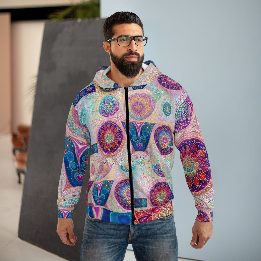 Psychedelic Mandala Love - Unisex Zip Hoodie - All Over Prints - g(0D·IO) - XS - -