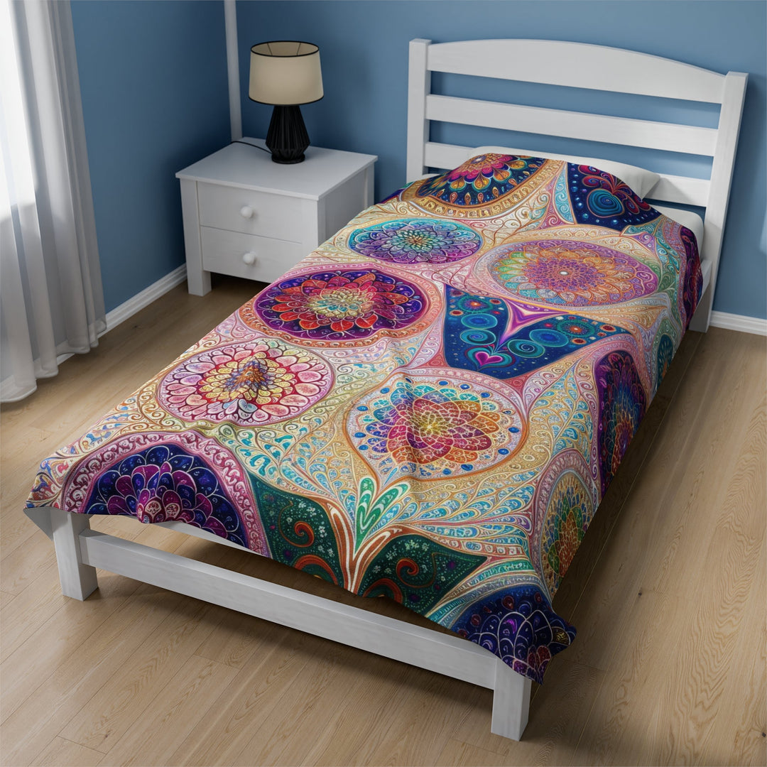 Psychedelic Mandala Love - Velveteen Plush Blanket - All Over Prints - g(0D·IO) - 60" × 80" - -