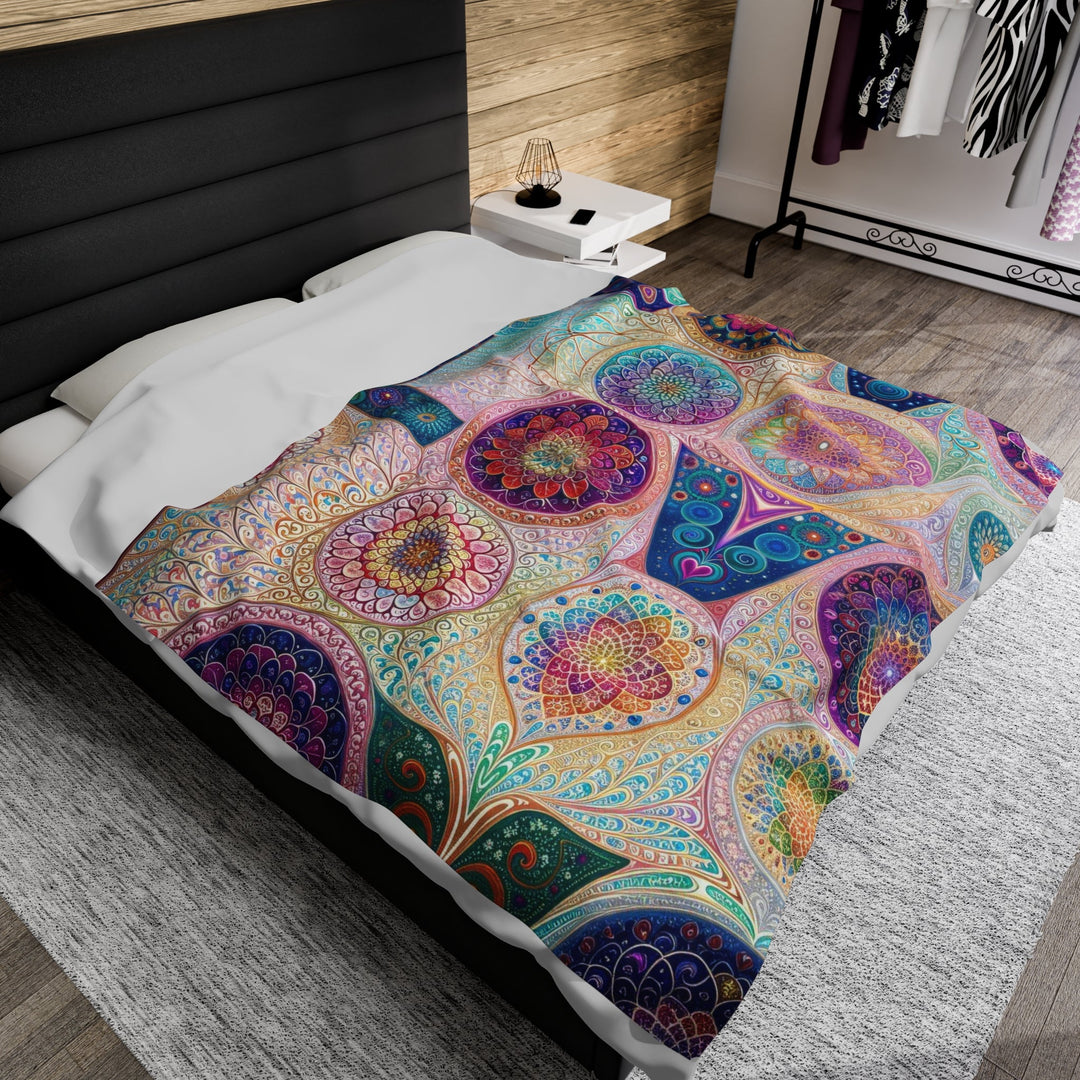 Psychedelic Mandala Love - Velveteen Plush Blanket - All Over Prints - g(0D·IO) - 60" × 80" - -