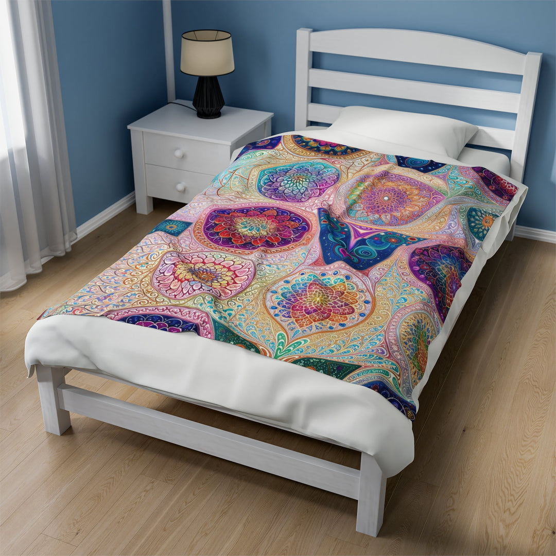 Psychedelic Mandala Love - Velveteen Plush Blanket - All Over Prints - g(0D·IO) - 60" × 80" - -