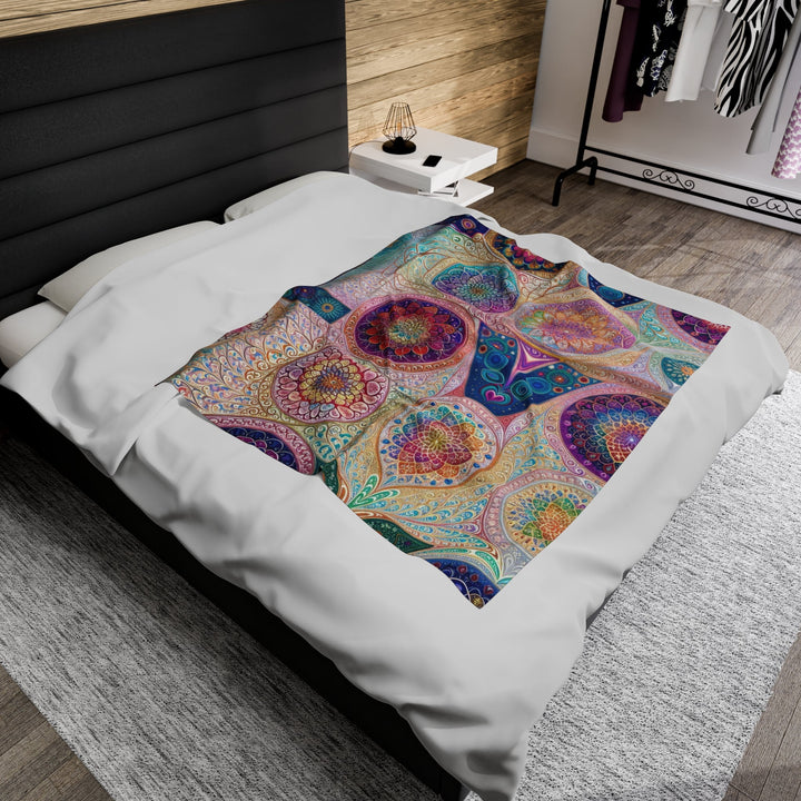 Psychedelic Mandala Love - Velveteen Plush Blanket - All Over Prints - g(0D·IO) - 60" × 80" - -