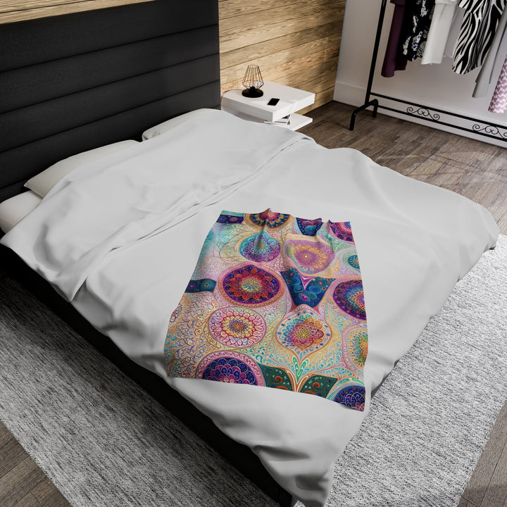 Psychedelic Mandala Love - Velveteen Plush Blanket - All Over Prints - g(0D·IO) - 60" × 80" - -