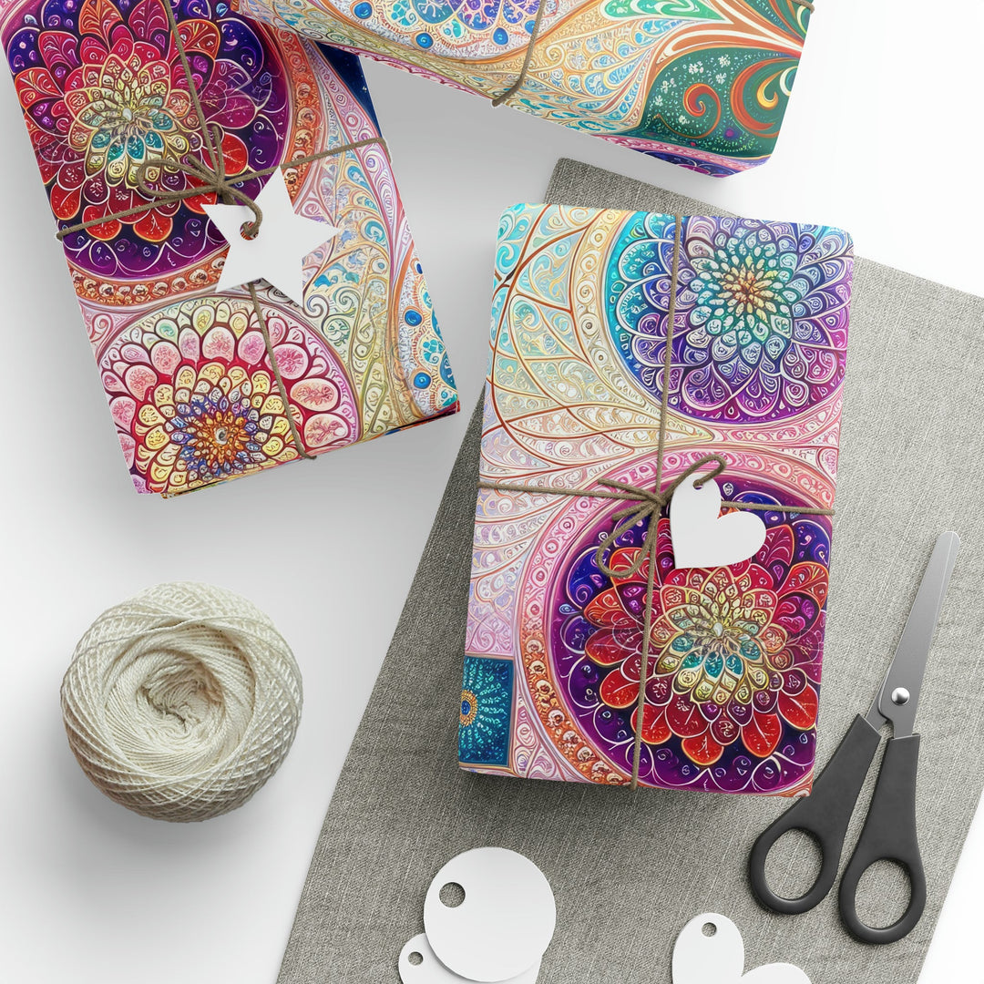 Psychedelic Mandala Love - Wrapping Paper - Home Decor - g(0D·IO) - 30" x 180" - Matte -