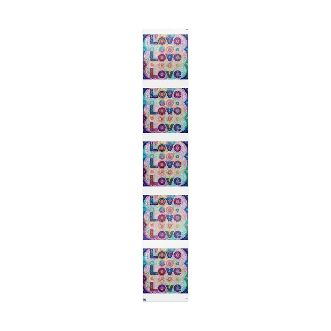 Psychedelic Mandala Love - Wrapping Paper - Home Decor - g(0D·IO) - 30" x 180" - Glossy -