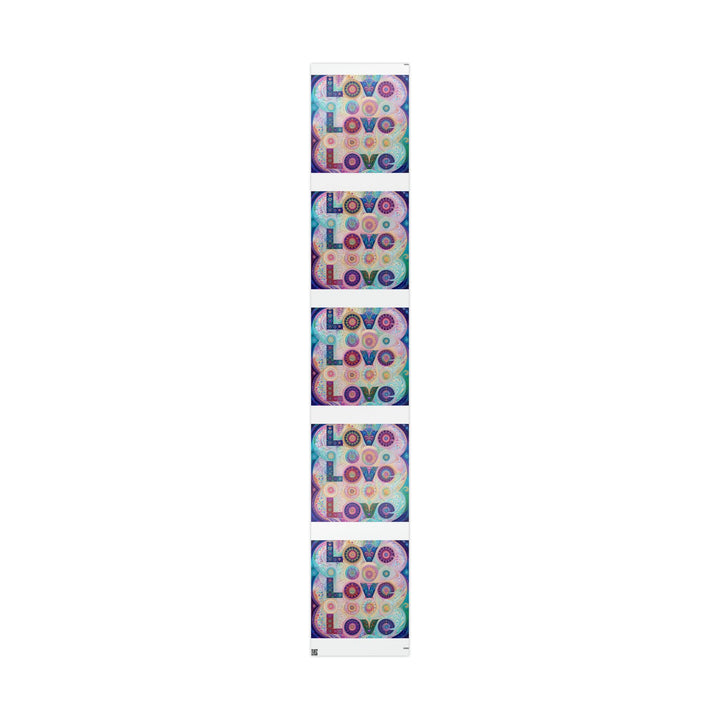 Psychedelic Mandala Love - Wrapping Paper - Home Decor - g(0D·IO) - 30" x 180" - Glossy -