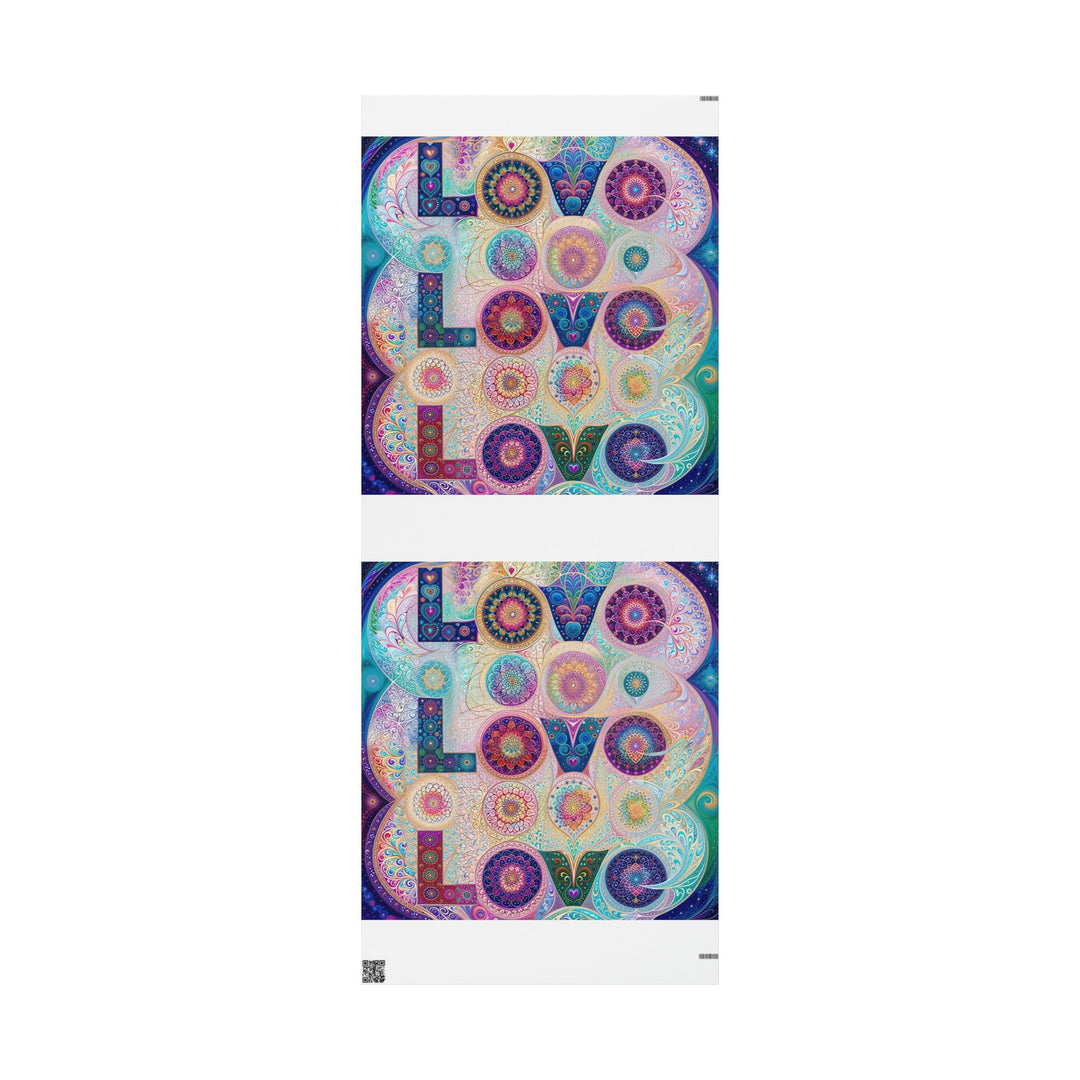 Psychedelic Mandala Love - Wrapping Paper - Home Decor - g(0D·IO) - 30'' x 72'' - Matte -