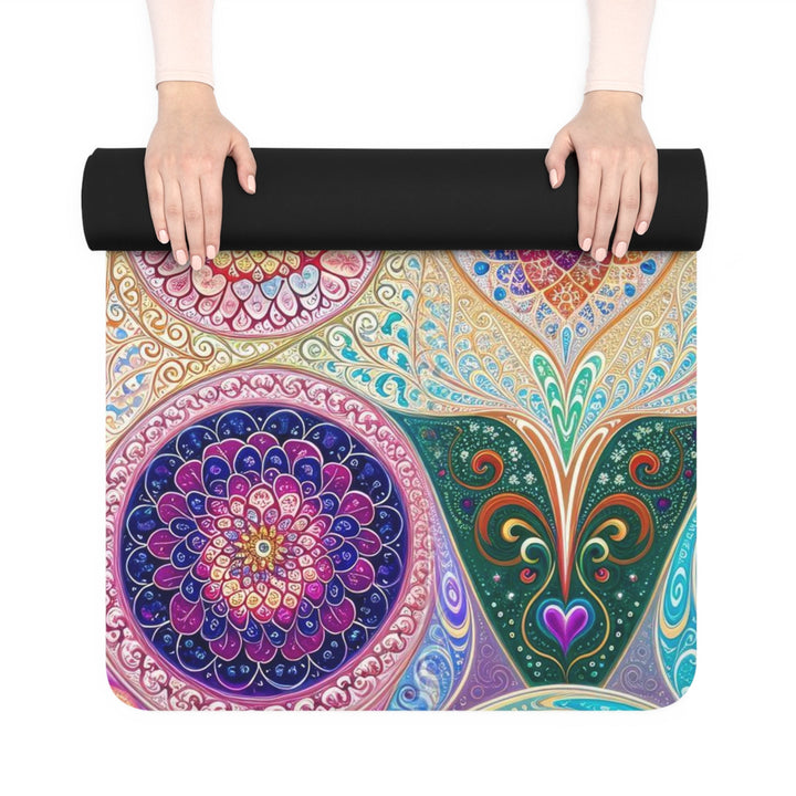 Psychedelic Mandala Love - Yoga Mat - Home Decor - g(0D·IO) - 24” x 68” - -