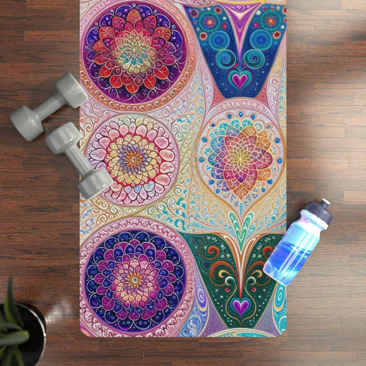 Psychedelic Mandala Love - Yoga Mat - Home Decor - g(0D·IO) - 24” x 68” - -