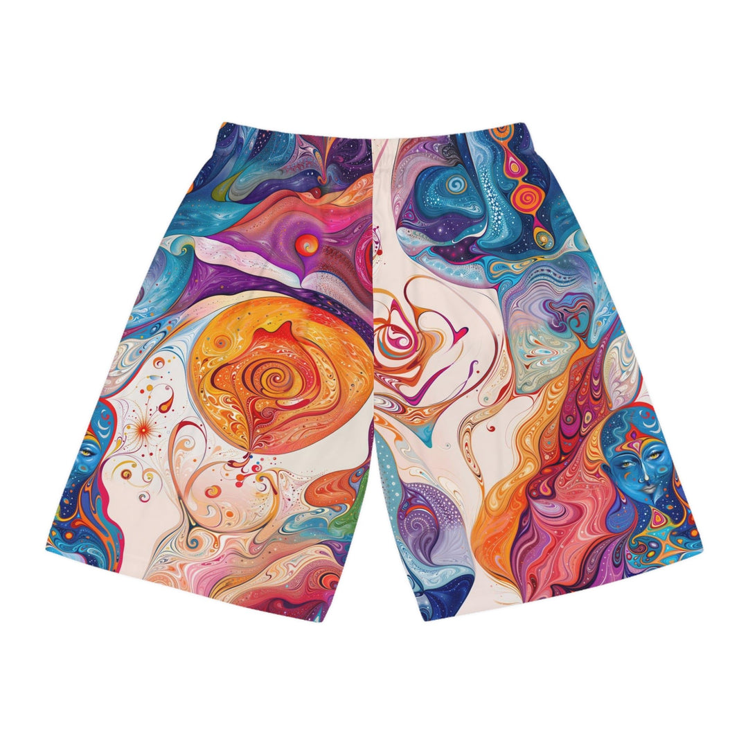 Psychedelic Spiritual Vortex - AOP Basketball Shorts - All Over Prints - g(0D·IO) - Seam thread color automatically matched to design - XS -