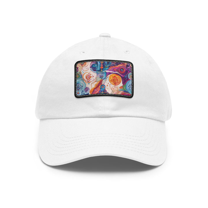 Psychedelic Spiritual Vortex - Dad Hat - Hats - g(0D·IO) - White / Black patch - Rectangle - One size