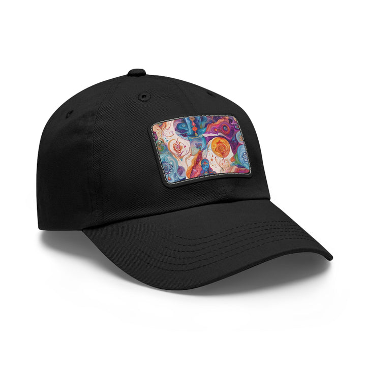 Psychedelic Spiritual Vortex - Dad Hat - Hats - g(0D·IO) - White / Black patch - Rectangle - One size