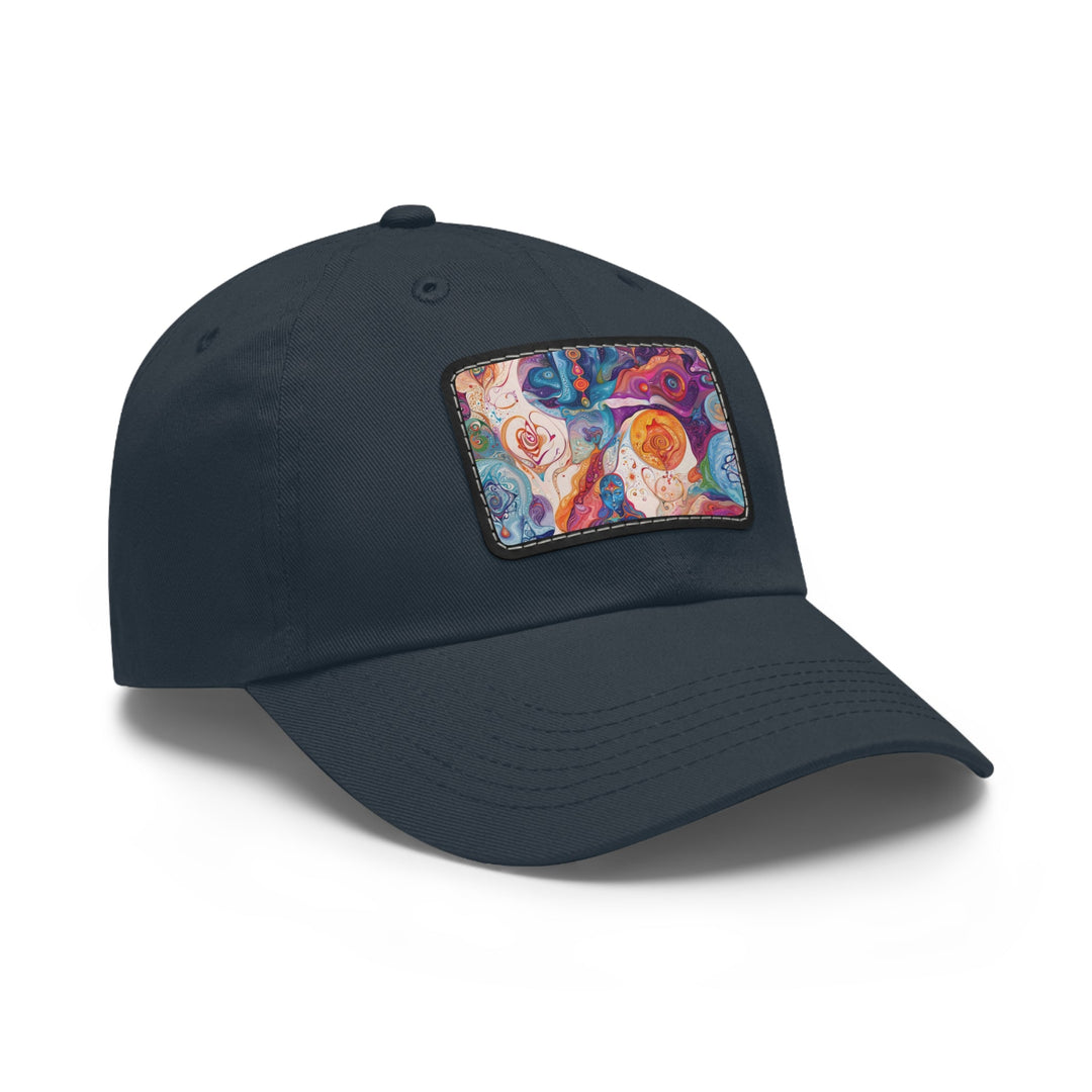 Psychedelic Spiritual Vortex - Dad Hat - Hats - g(0D·IO) - White / Black patch - Rectangle - One size