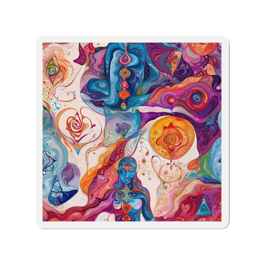 Psychedelic Spiritual Vortex - Die-cut Magnet - Home Decor - g(0D·IO) - 3" x 3" - Die-Cut - 1 pc