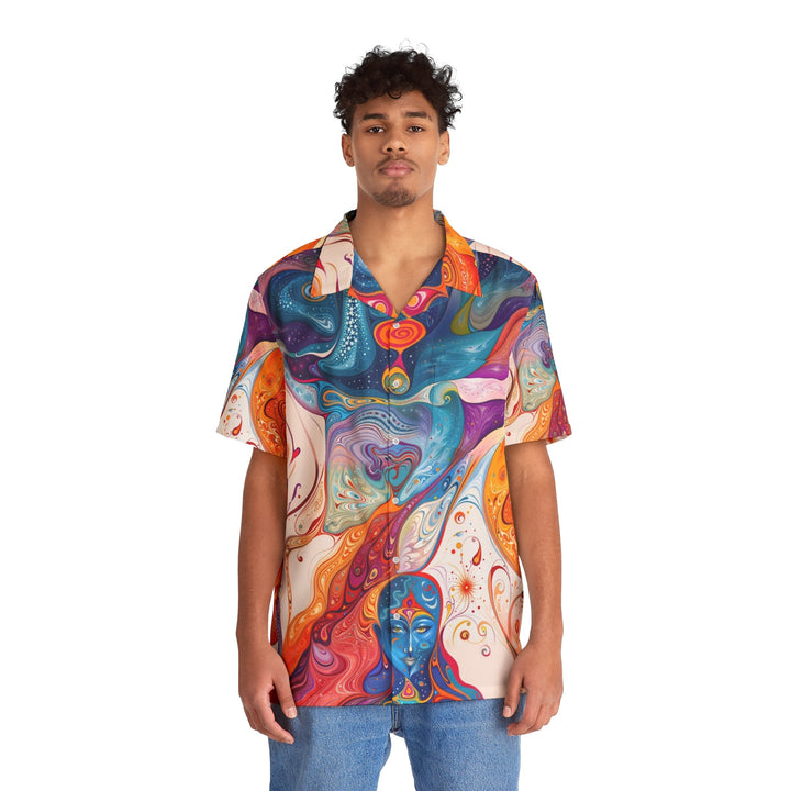 Psychedelic Spiritual Vortex - Men's Hawaiian Shirt - All Over Prints - g(0D·IO) - S - Black -