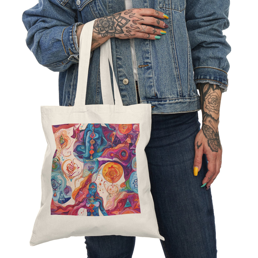 Psychedelic Spiritual Vortex - Natural Tote Bag - Bags - g(0D·IO) - 15" x 16" - Natural -