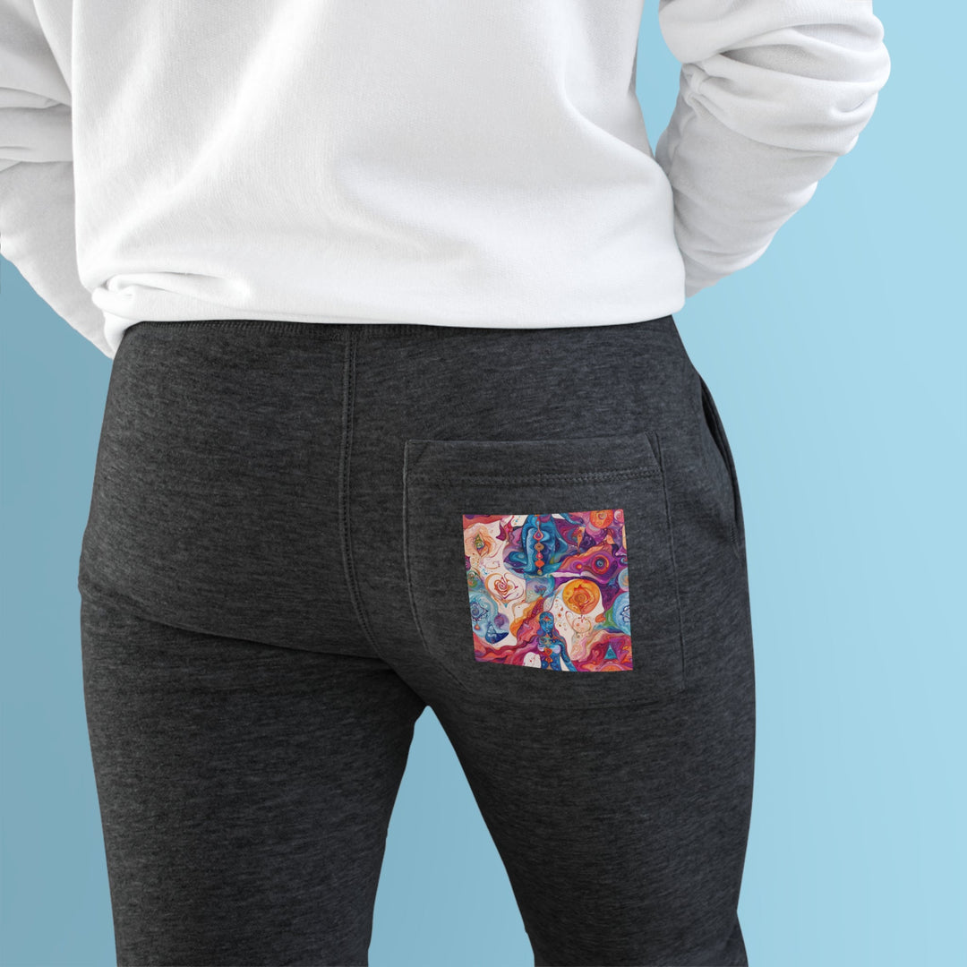 Psychedelic Spiritual Vortex - Premium Fleece Joggers - Trousers - g(0D·IO) - Charcoal Heather - M -