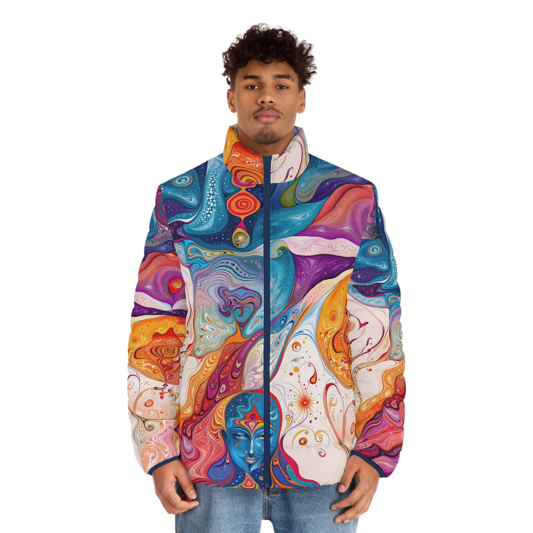 Psychedelic Spiritual Vortex - Puffer Jacket - All Over Prints - g(0D·IO) - S - Black zipper -