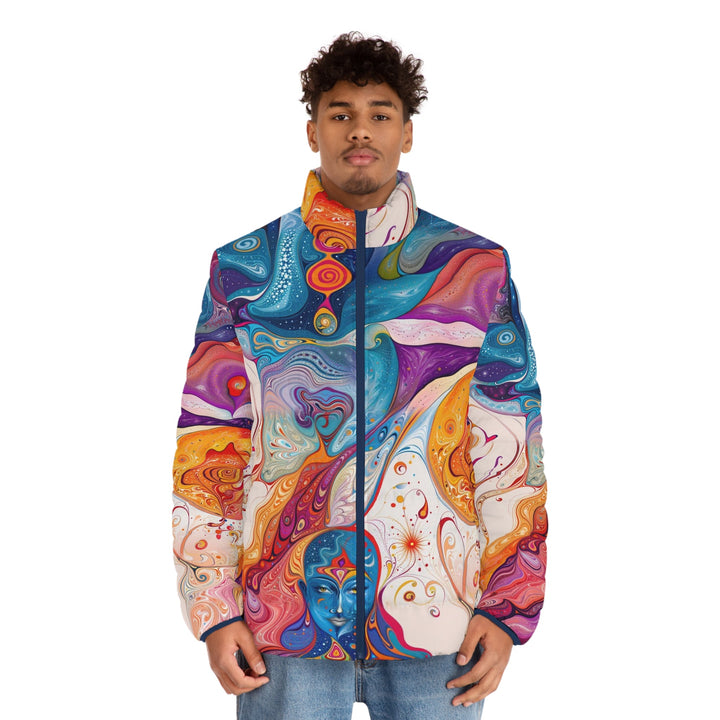 Psychedelic Spiritual Vortex - Puffer Jacket - All Over Prints - g(0D·IO) - S - Black zipper -