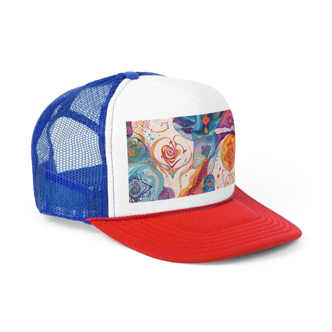 Psychedelic Spiritual Vortex - Trucker Hat - Hats - g(0D·IO) - Pink - One size -