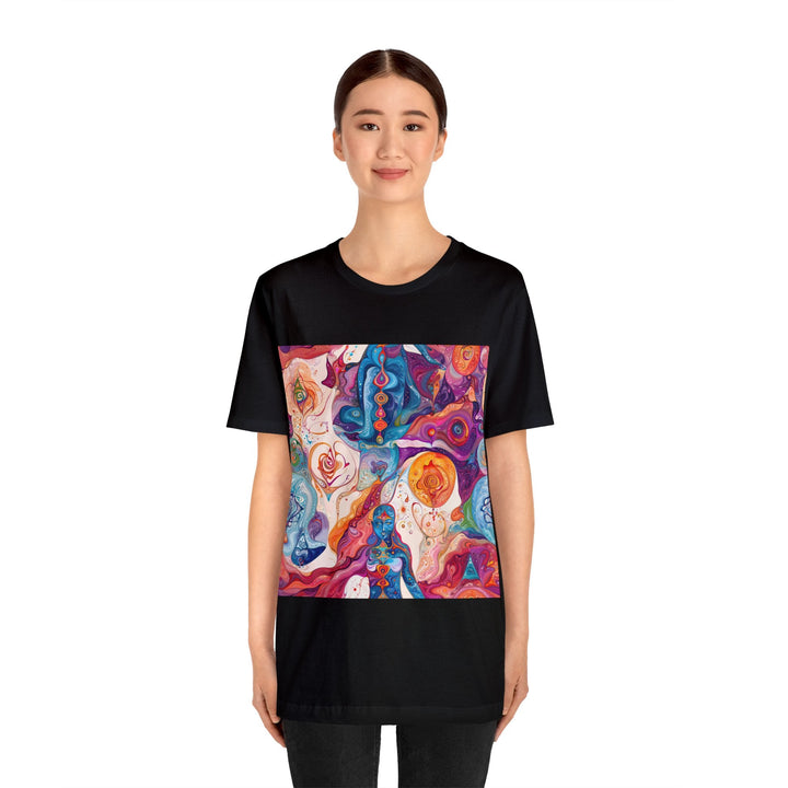 Psychedelic Spiritual Vortex - Unisex Jersey Short Sleeve Tee - T-Shirt - g(0D·IO) - Black - S -