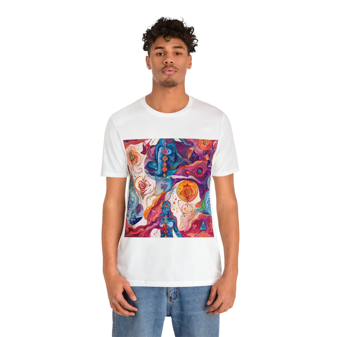 Psychedelic Spiritual Vortex - Unisex Jersey Short Sleeve Tee - T-Shirt - g(0D·IO) - Black - S -