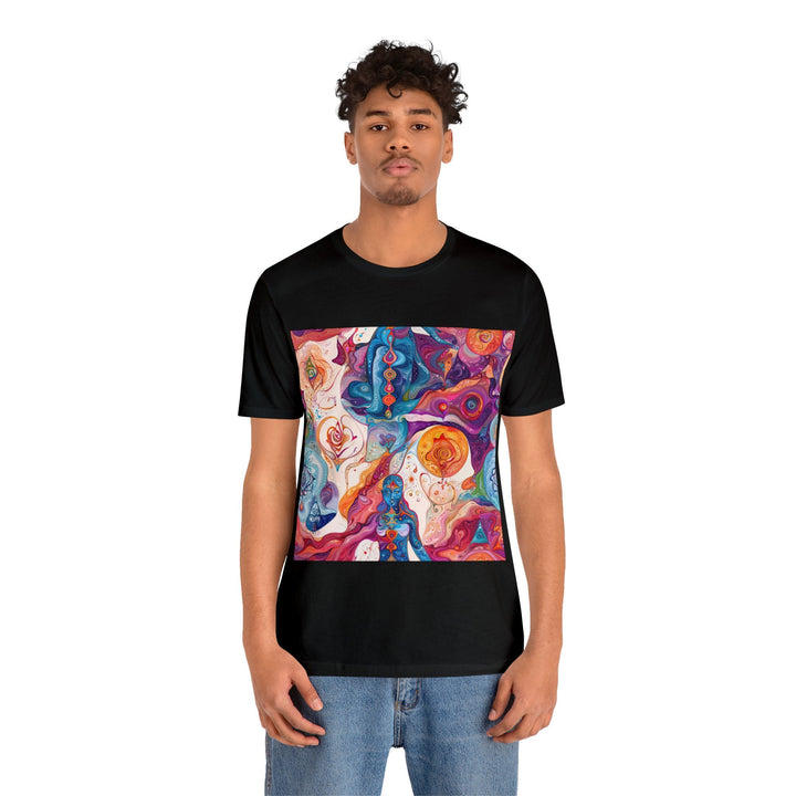 Psychedelic Spiritual Vortex - Unisex Jersey Short Sleeve Tee - T-Shirt - g(0D·IO) - Black - S -