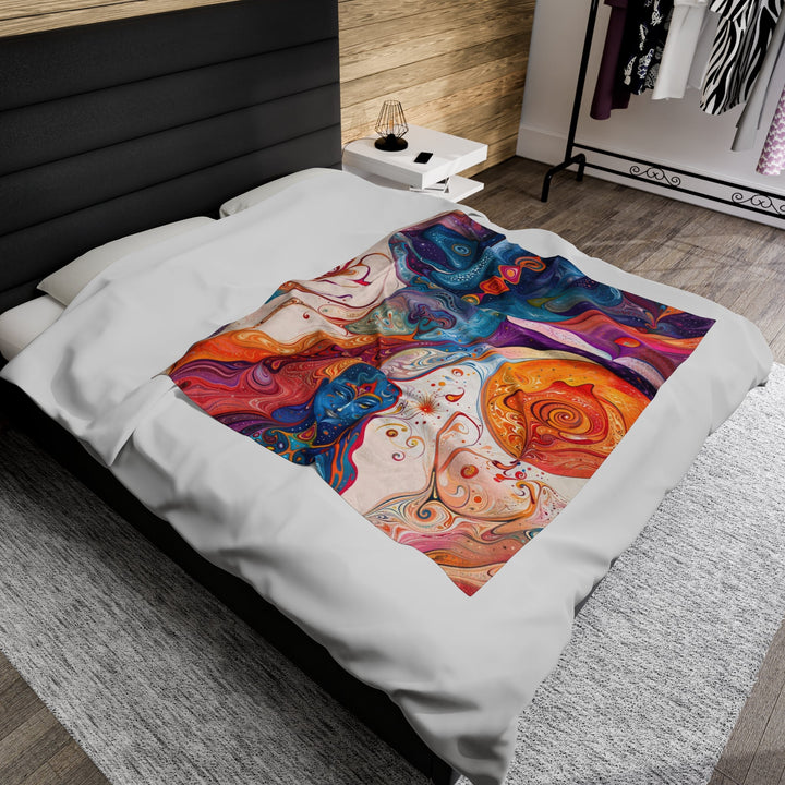 Psychedelic Spiritual Vortex - Velveteen Plush Blanket - All Over Prints - g(0D·IO) - 30" × 40" - -