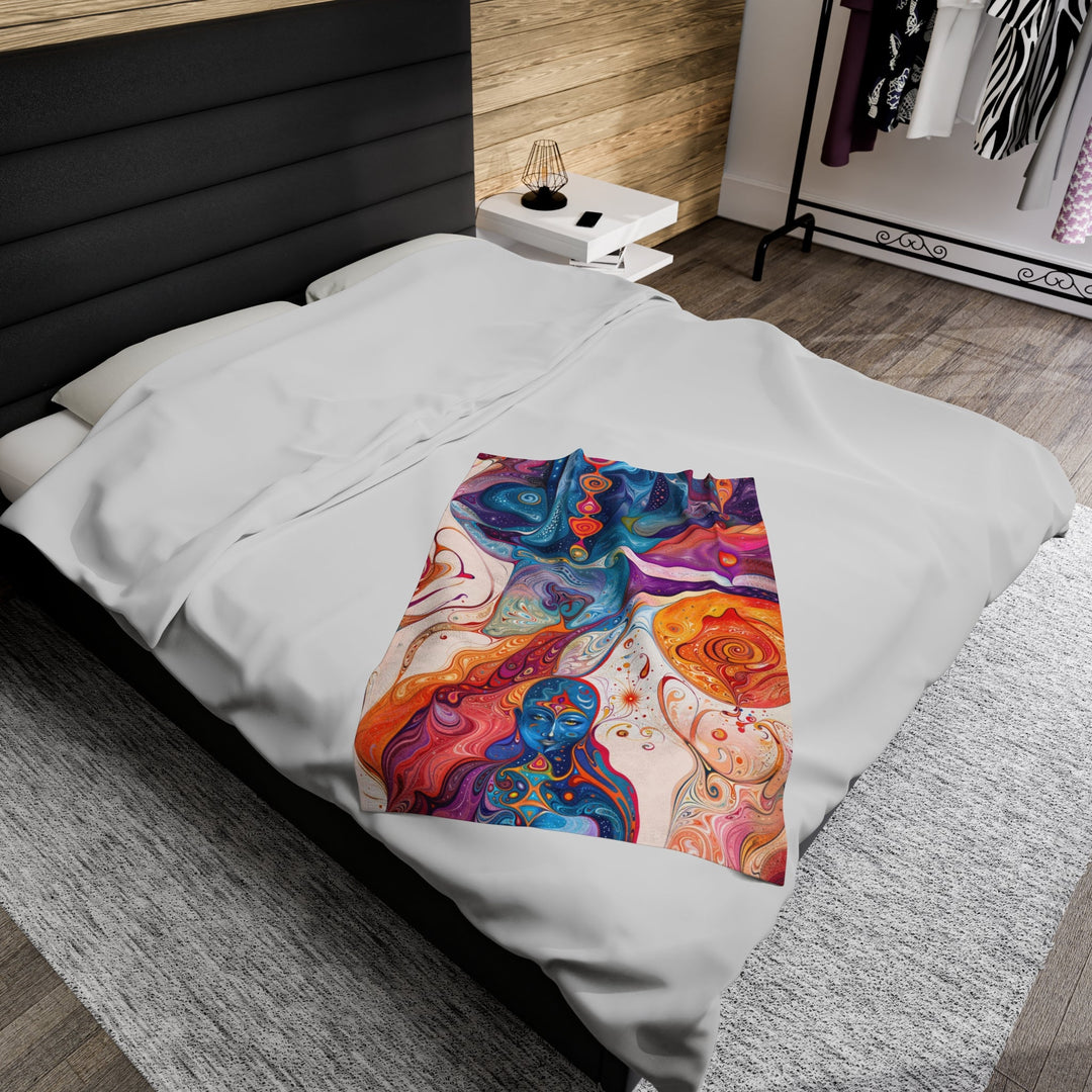 Psychedelic Spiritual Vortex - Velveteen Plush Blanket - All Over Prints - g(0D·IO) - 30" × 40" - -