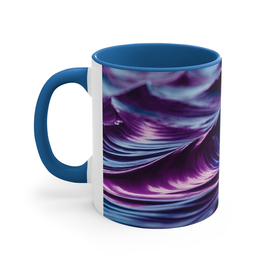 Purple Ocean Waves - Accent Coffee Mug - Mug - g(0D·IO) - Pink - 11oz -