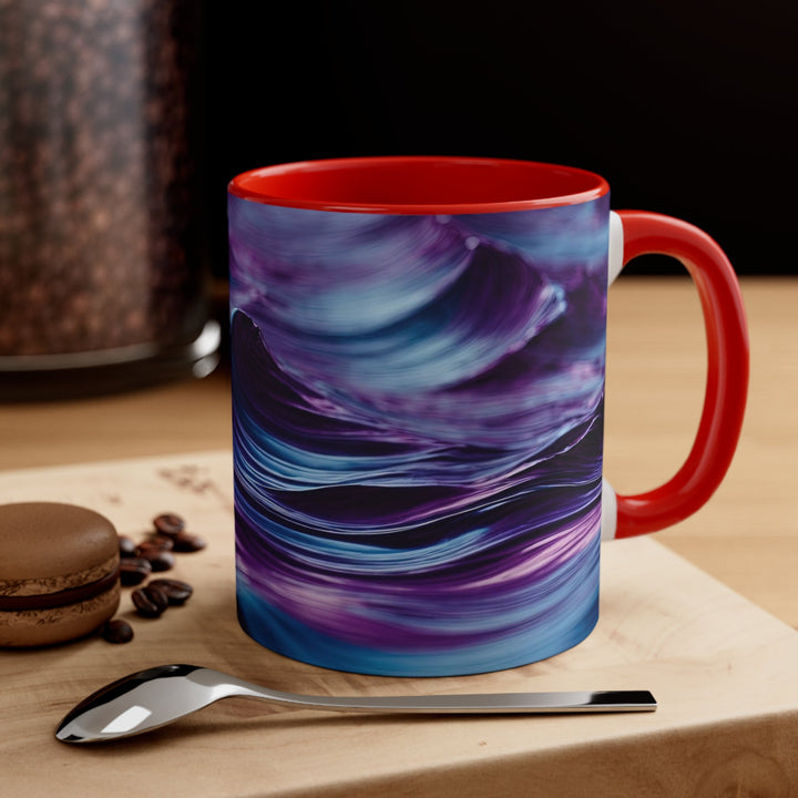 Purple Ocean Waves - Accent Coffee Mug - Mug - g(0D·IO) - Pink - 11oz -