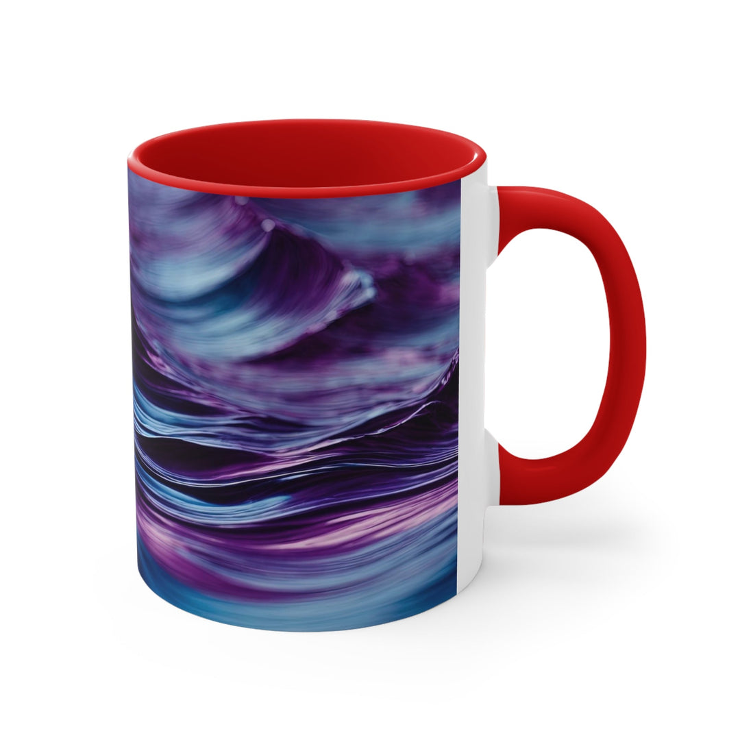 Purple Ocean Waves - Accent Coffee Mug - Mug - g(0D·IO) - Pink - 11oz -