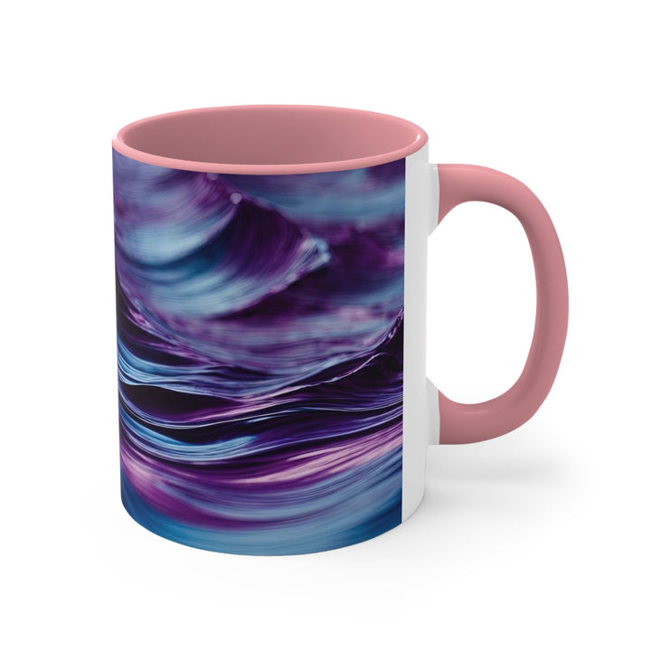 Purple Ocean Waves - Accent Coffee Mug - Mug - g(0D·IO) - Pink - 11oz -