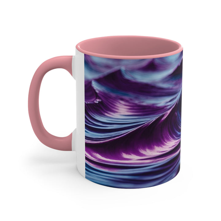 Purple Ocean Waves - Accent Coffee Mug - Mug - g(0D·IO) - Pink - 11oz -