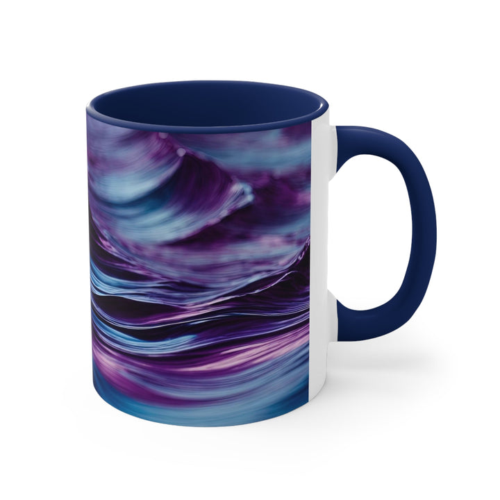 Purple Ocean Waves - Accent Coffee Mug - Mug - g(0D·IO) - Pink - 11oz -