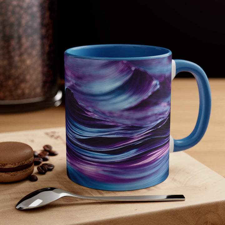 Purple Ocean Waves - Accent Coffee Mug - Mug - g(0D·IO) - Pink - 11oz -