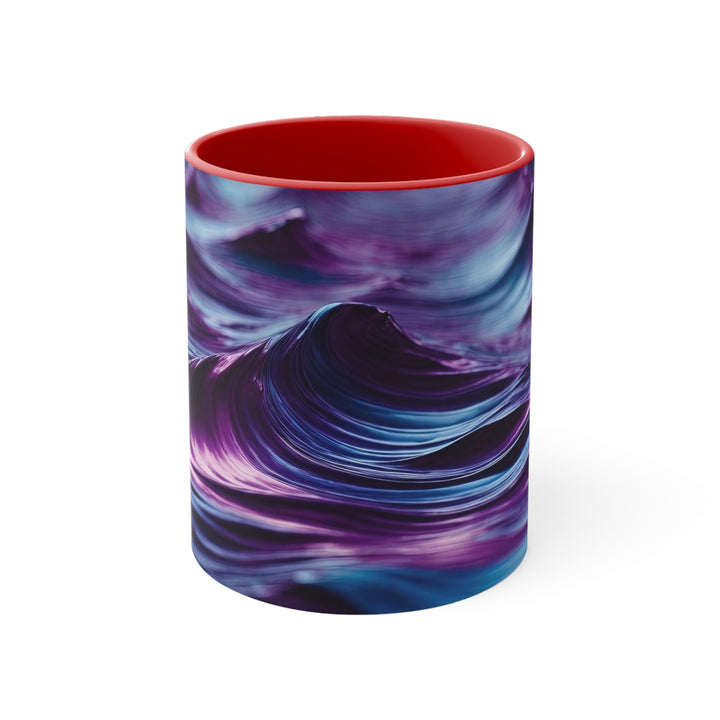 Purple Ocean Waves - Accent Coffee Mug - Mug - g(0D·IO) - Red - 11oz -