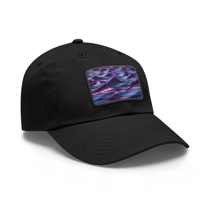 Purple Ocean Waves - Dad Hat - Hats - g(0D·IO) - White / Black patch - Rectangle - One size