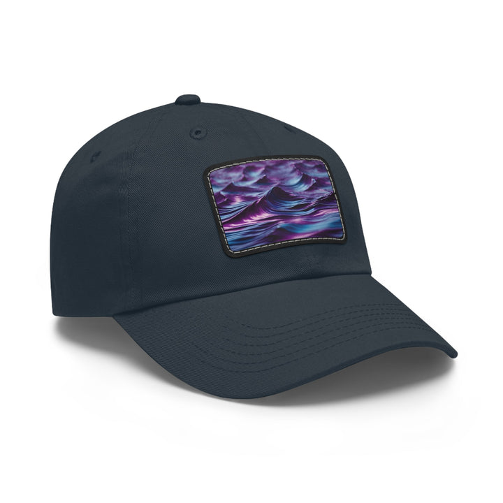 Purple Ocean Waves - Dad Hat - Hats - g(0D·IO) - White / Black patch - Rectangle - One size