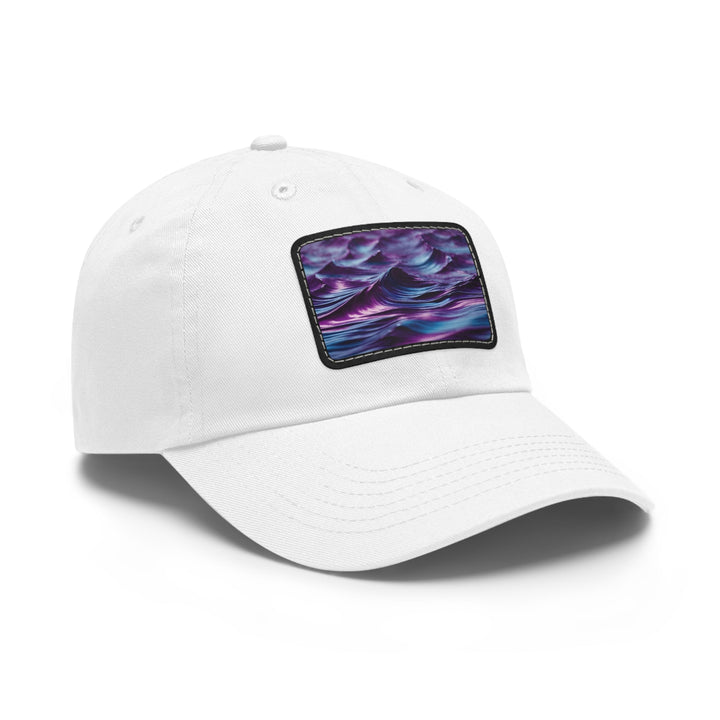 Purple Ocean Waves - Dad Hat - Hats - g(0D·IO) - White / Black patch - Rectangle - One size