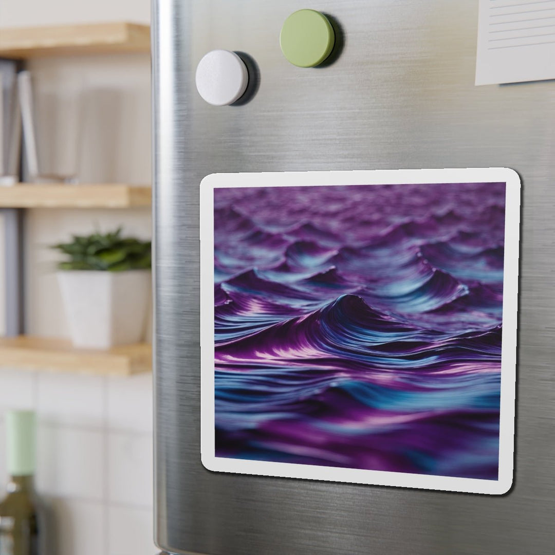 Purple Ocean Waves - Die-cut Magnet - Home Decor - g(0D·IO) - 6 × 6" - Die-Cut - 1 pc