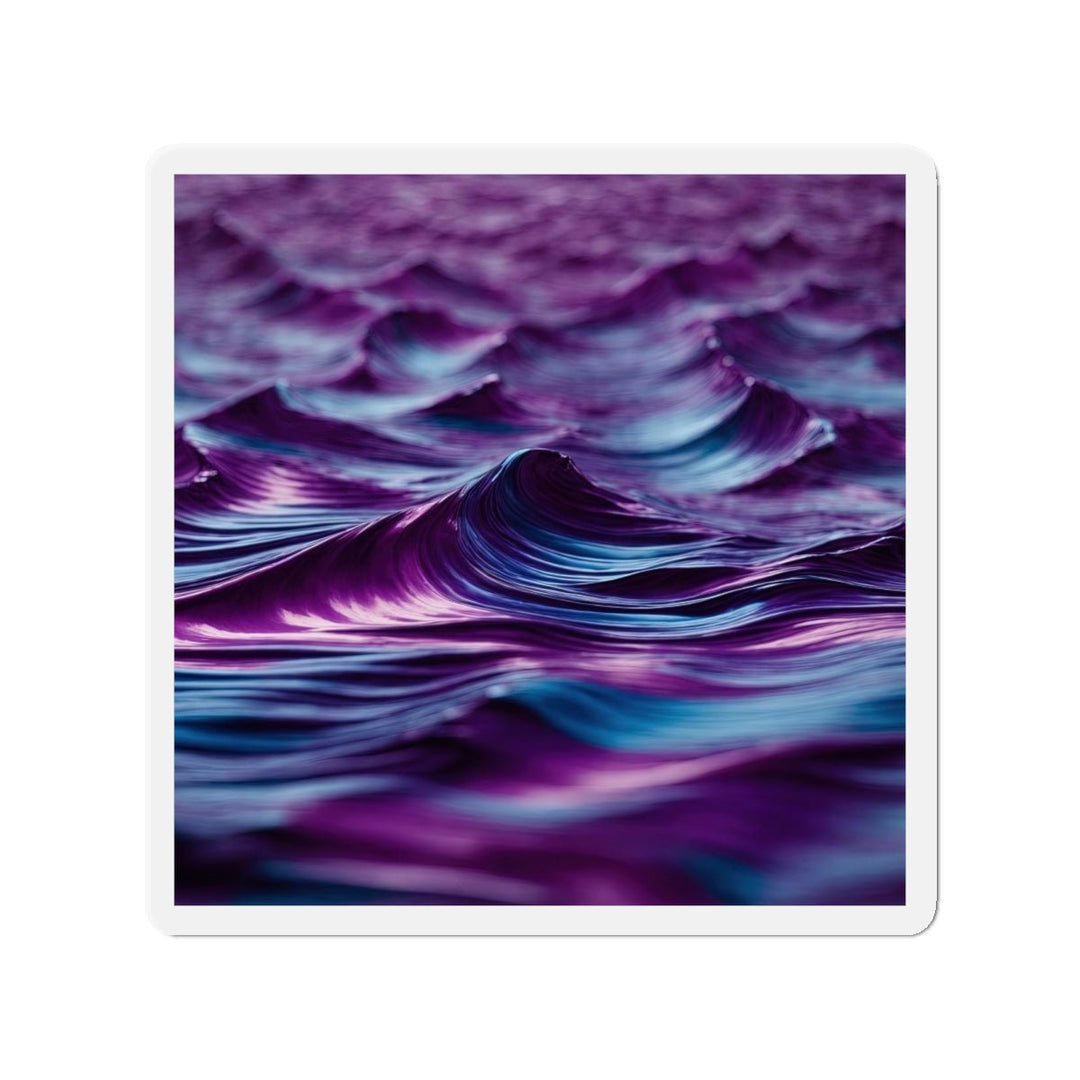 Purple Ocean Waves - Die-cut Magnet - Home Decor - g(0D·IO) - 4" x 4" - Die-Cut - 1 pc