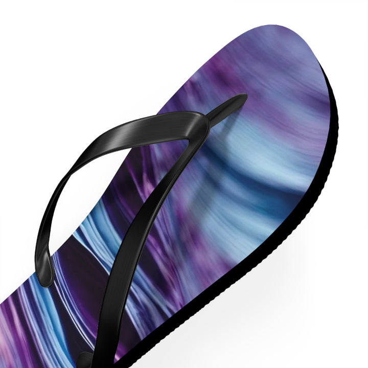 Purple Ocean Waves - Flip Flops - Shoes - g(0D·IO) - XL - Black sole -