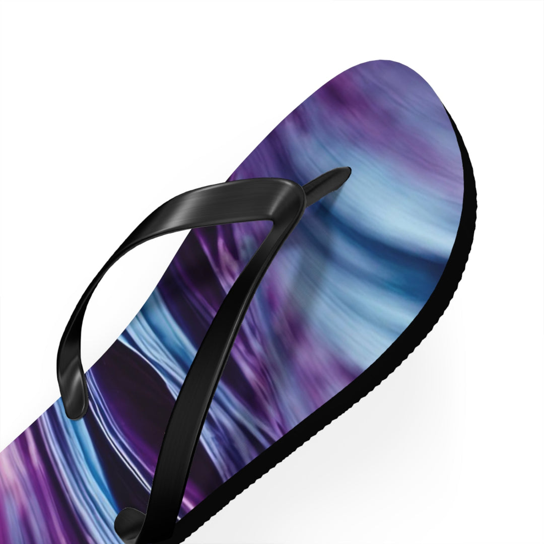 Purple Ocean Waves - Flip Flops - Shoes - g(0D·IO) - XL - Black sole -