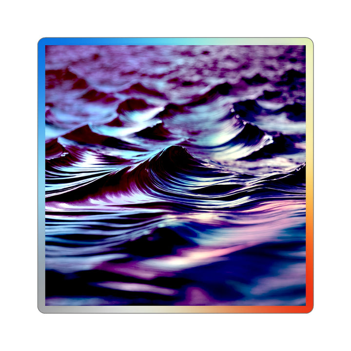 Purple Ocean Waves - Holographic Die-Cut Sticker - Paper products - g(0D·IO) - 3" × 3" - Die-Cut - Holographic