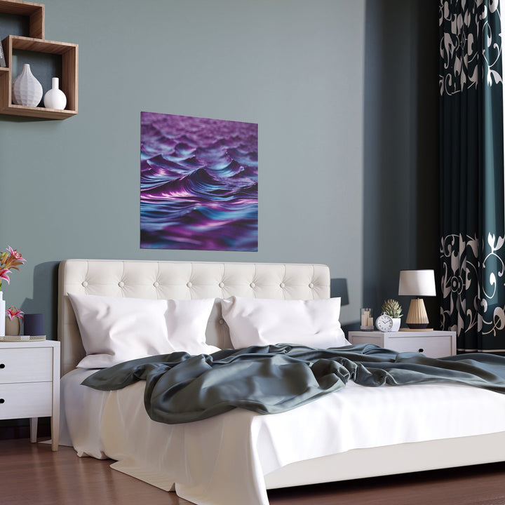 Purple Ocean Waves - Indoor and Outdoor Silk Poster - Poster - g(0D·IO) - 30″ x 30″ (Square) - Semi Glossy -