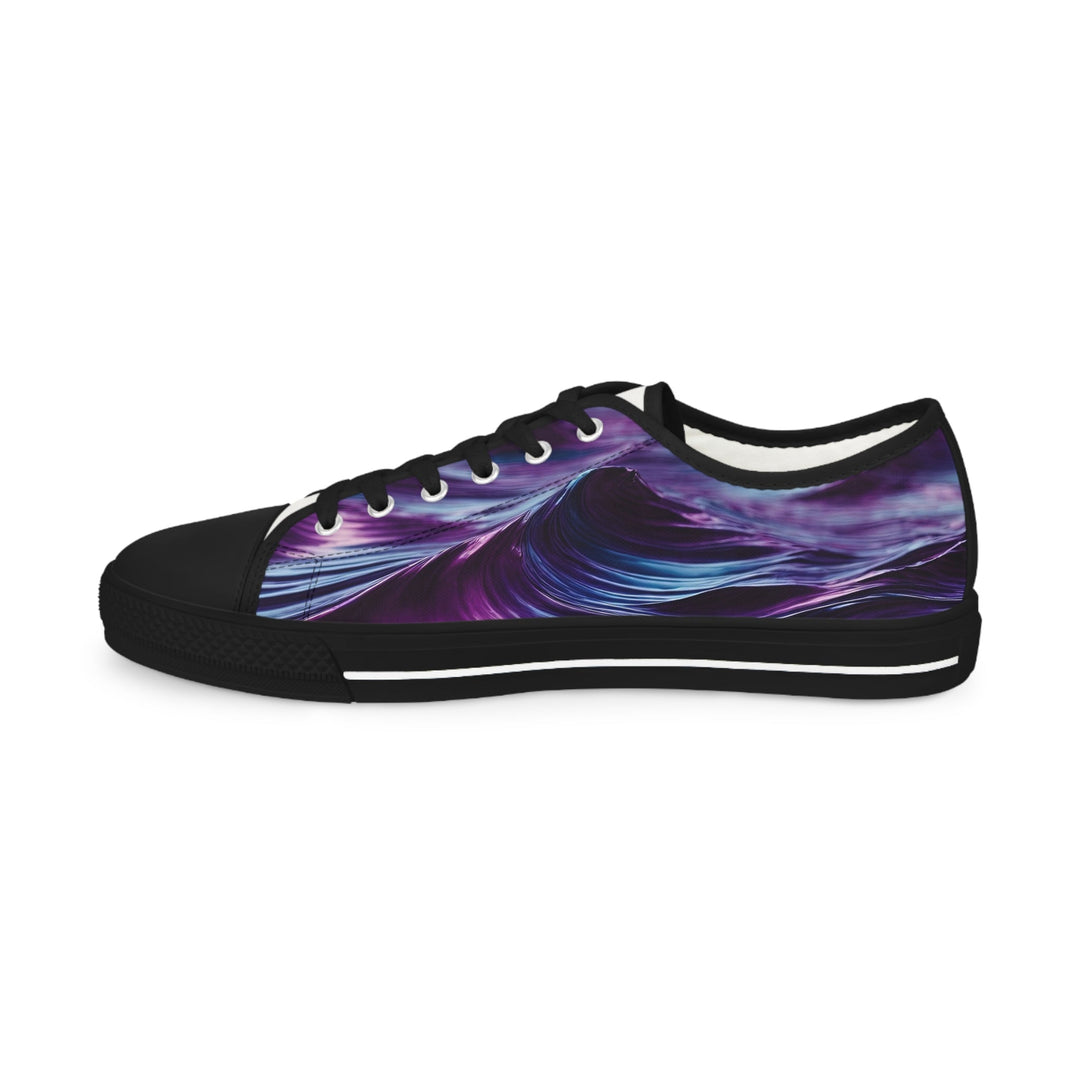 Purple Ocean Waves - Men's Lowtop Sneakers - Shoes - g(0D·IO) - US 5 - Black sole -