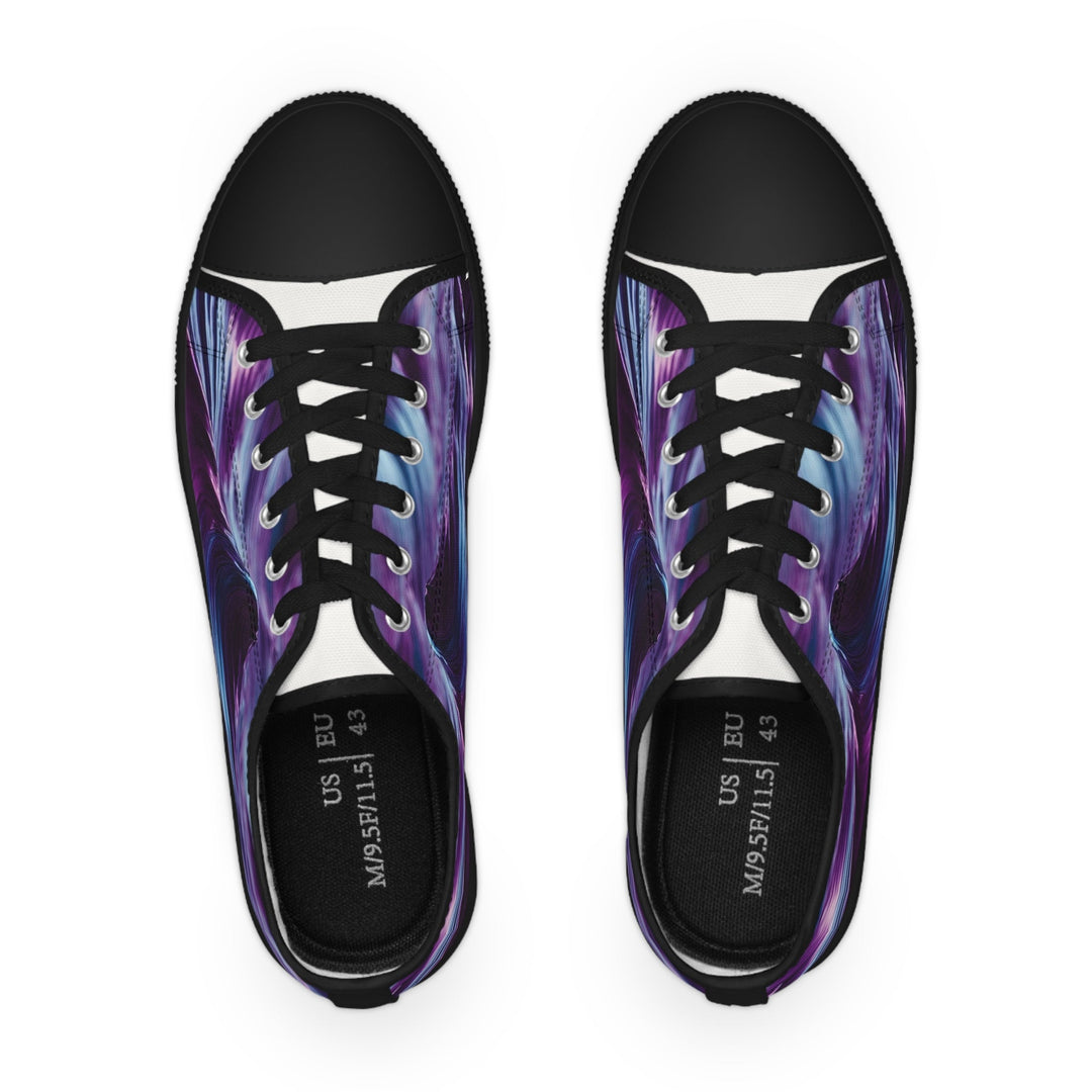 Purple Ocean Waves - Men's Lowtop Sneakers - Shoes - g(0D·IO) - US 5 - Black sole -